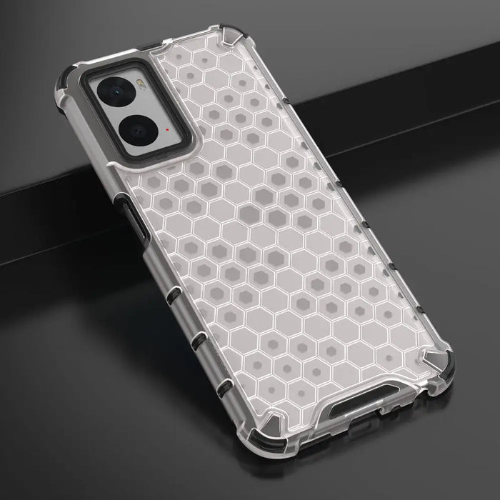 Honeycomb case armored cover with gel frame Oppo A76 / Oppo A36 / Realme 9i transparent - Cell phone cases