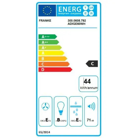 Hood FRANKE ADIGE 60 WH - Стандартни абсорбатори<<<Абсорбатори<<<Едра бяла техника<<<TechnoMix