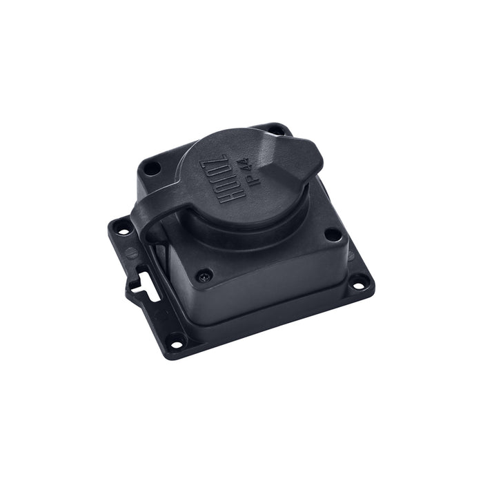SINGLE WALL SOCKET RUBBER IP44 BLACK HOROZ