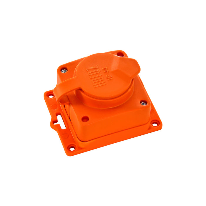 SINGLE WALL SOCKET RUBBER IP44 ORANGE HOROZ