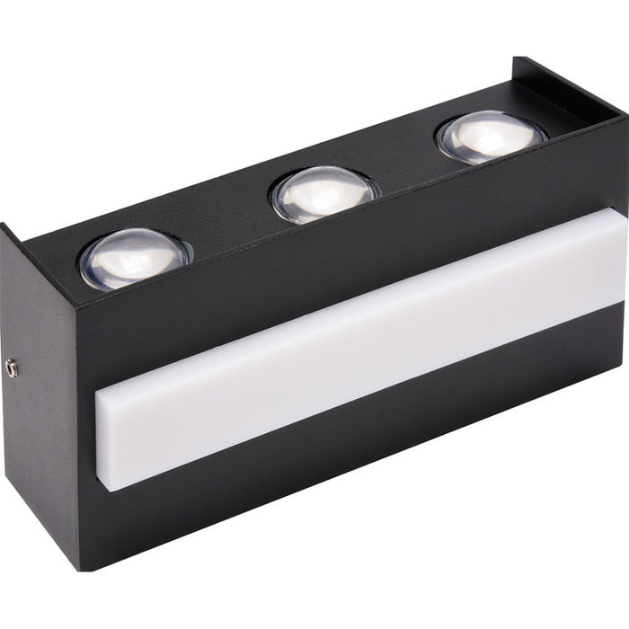 LED FACADE FIXTURE 12W 4200K BI-DIRECTIONAL BLACK HOROZ TWIST