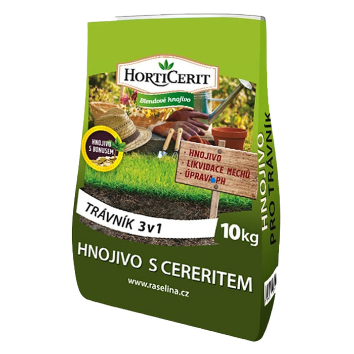 COMBINED FERTILIZER FOR GRASS CARPETS 3 IN 1 10KG HORTI CERIT