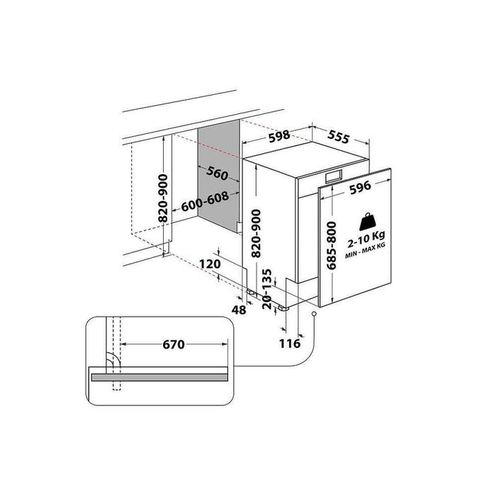 Built-in dishwasher Hotpoint-Ariston HA4IFA14BS, 14 place settings, A