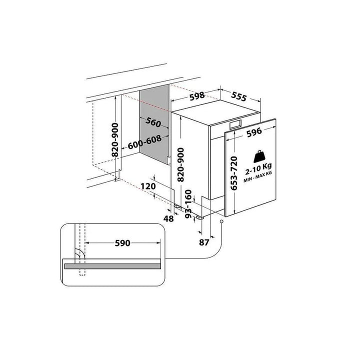 Built-in dishwasher Hotpoint-Ariston HA4IFD14B, 14 place settings, D