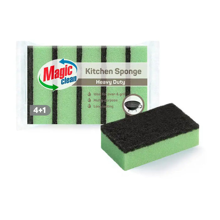 HOUSEHOLD SPONGE FOR STOVES GRILL AND GRILL 4 + 1 MAGIC CLEAN MAGIC CLEAN - Продукти за почистване<<<Домашни