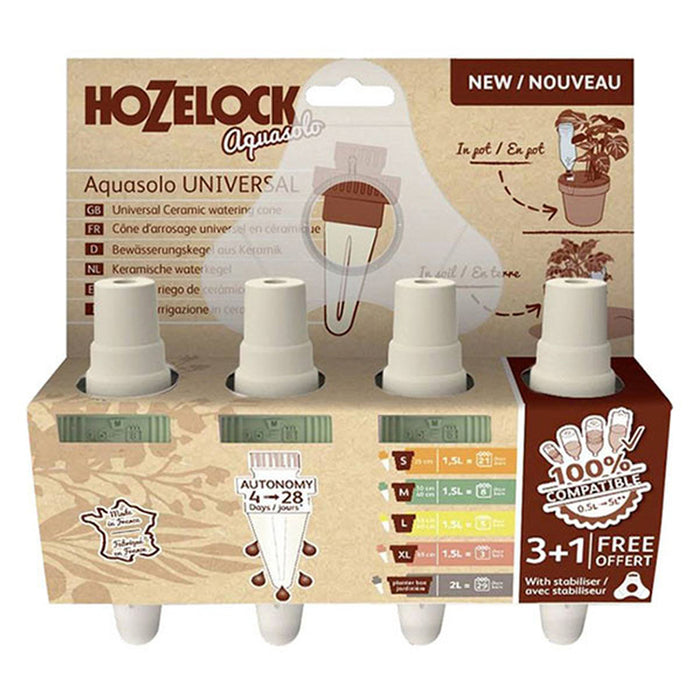 WATERING DEVICE SET WITH 3 + 1 BOTTLE AND HOZELOCK AQUASOLO XL STABILIZER