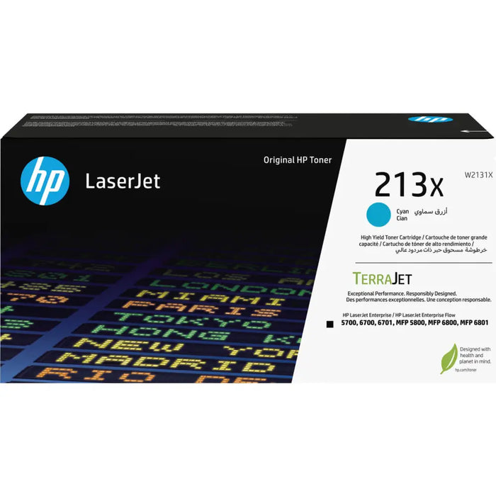 HP 213X Cyan Original LaserJet Toner Cartridge - LaserJet Consumables<<<HP