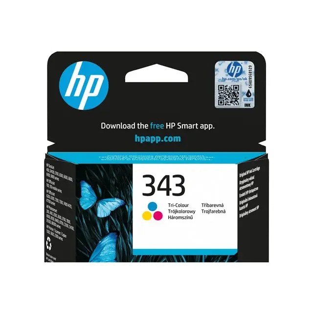 HP 343 original Ink cartridge C8766EE UUS tri-colour standard capacity 7ml 330 pages 1-pack - Мастила и Мастилени
