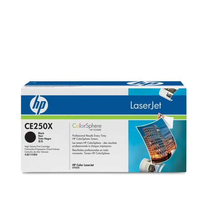 HP 504X original Colour LaserJet Toner cartridge CE250X black high capacity 10.500 pages 1-pack ColorSphere