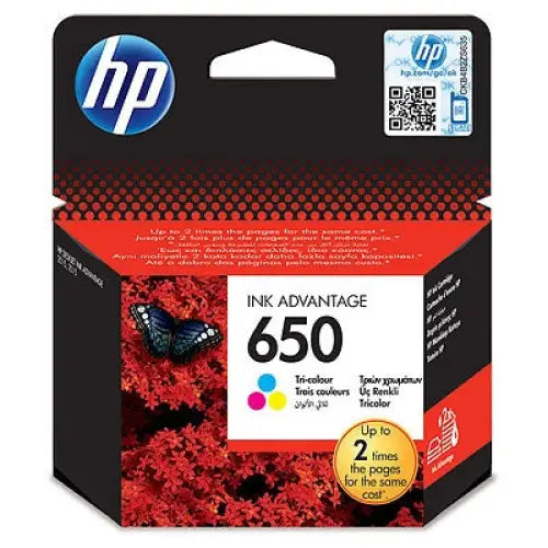 HP 650 original Ink cartridge CZ102AE BHK tri-colour standard capacity 200 pages 1-pack - Касети за струйни