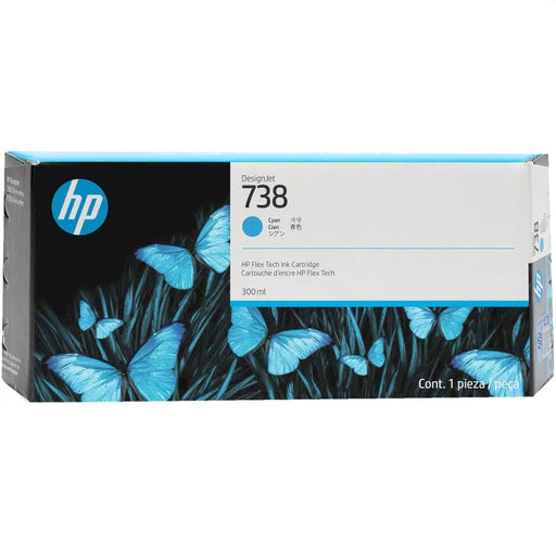 HP 738 300-ml Cyan DesignJet Ink Cartridge - DesignJet Consumables<<<HP консумативи<<<HP<<<PolyComp&&&LFP мастила и LFP