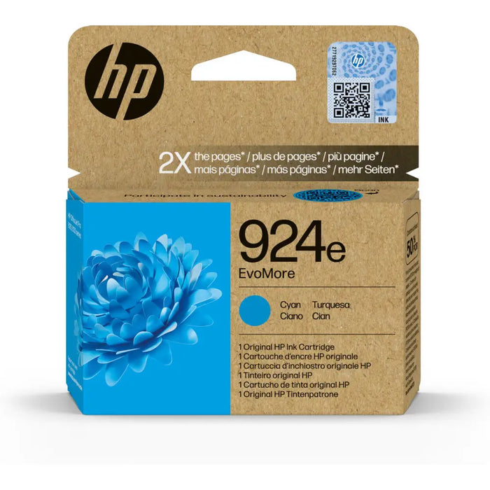 HP 924e EvoMore Cyan Original Ink Cartridge - Мастила и Мастилени глави<<<Консумативи - Мастила<<<Печат Сканиране и