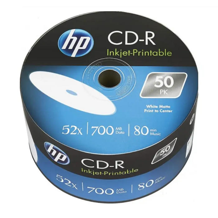 HP CD-R (HEWLETT PACARD) 700MB.- 50 PCS. IN CELLOPHANE (PRINTABLE) - CD/DVD<<<Оптични носители<<<MediaTrade