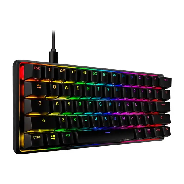 HP HyperX 60 Alloy Origins Aqua Mechanical RGB Keyboard USB Type C Detachable cable Black - Гейминг мишки и