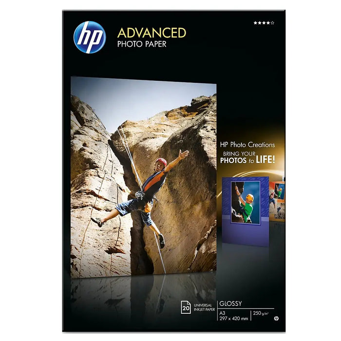 HP original Advanced glossy photo paper white Ink cartridge Q8697A 250g/m2 A3 20 sheets 1-pack - Офис и Фото