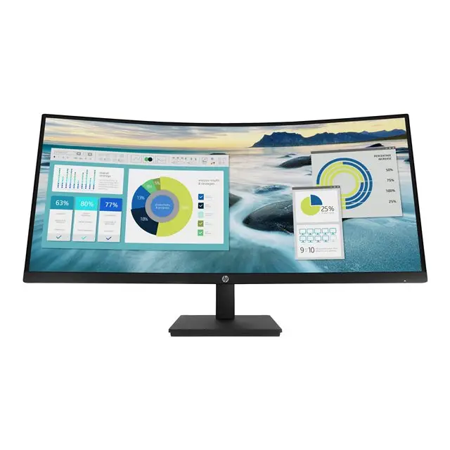 HP P34hc G4 34inch WQHD USB-C Curved 1xHDMI 1xDP 4xUSB 3.1 3/3/0 - Бизнес монитори<<<Дисплеи<<<Аудио Видео Дисплеи и