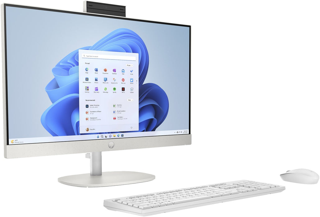 HP 24-cr0312nw AMD Ryzen™ 5 7520U 60.5 cm (23.8") 1920 x 1080 px All-in-One PC 16 GB LPDDR5-SDRAM 512 GB SSD Windows 11 Home Wi-Fi 6 (802.11ax) White