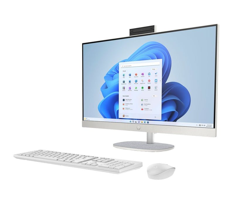 HP 27-cr0222nw AMD Ryzen™ 7 7730U 68.6 cm (27") 1920 x 1080 px All-in-One PC 16 GB DDR4-SDRAM 512 GB SSD Windows 11 Home Wi-Fi 6 (802.11ax) White