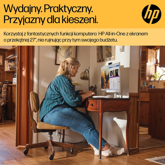 HP 27-cr0232nw AMD Ryzen™ 5 7520U 68.6 cm (27") 1920 x 1080 px All-in-One PC 16 GB LPDDR5-SDRAM 512 GB SSD Windows 11 Home Wi-Fi 6 (802.11ax) White
