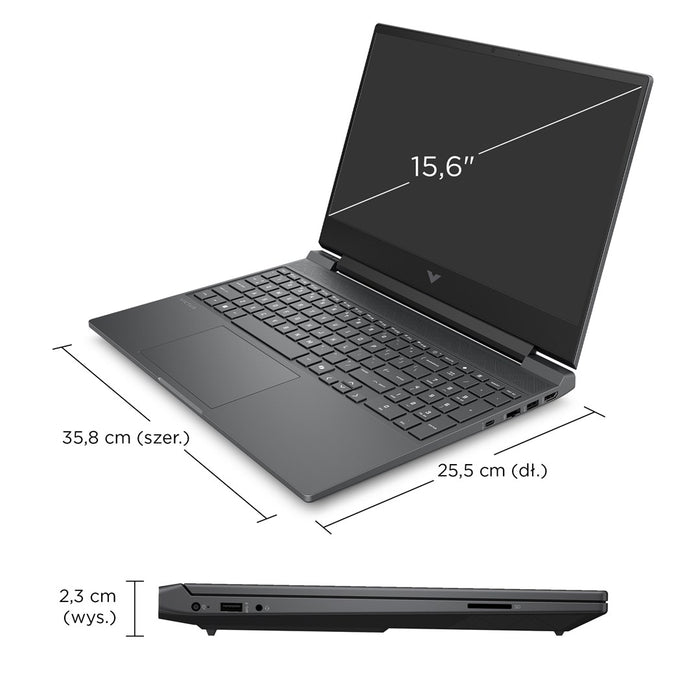 HP Victus Gaming 15-fb3231nw AMD Ryzen™ 7 7445H Laptop 39.6 cm (15.6") Full HD Display 16 GB DDR5 SDRAM 512 GB SSD NVIDIA GeForce RTX 4050 Wi-Fi 6E (802.11ax) Windows 11 Home Black