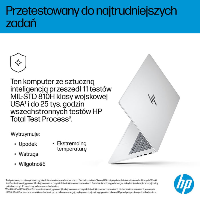 HP OmniBook 7 AI 14-fr0003nw Intel Core Ultra 5 225U Laptop 35.6 cm (14") 2K Display 16 GB LPDDR5 SDRAM 512 GB SSD Wi-Fi 6E (802.11ax) Windows 11 Pro AI PC Silver
