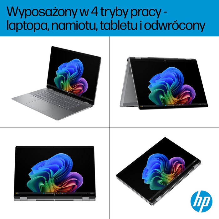 HP OmniBook X Flip 16-ar0016nw Ryzen AI 5 340 16.0"2K Touch OLED IPS 300nits AG 16GB LPDDR5X SSD1TB Radeon 840M Cam 5MPx + IR  68Wh Win11 Meteor Silver 2Y
