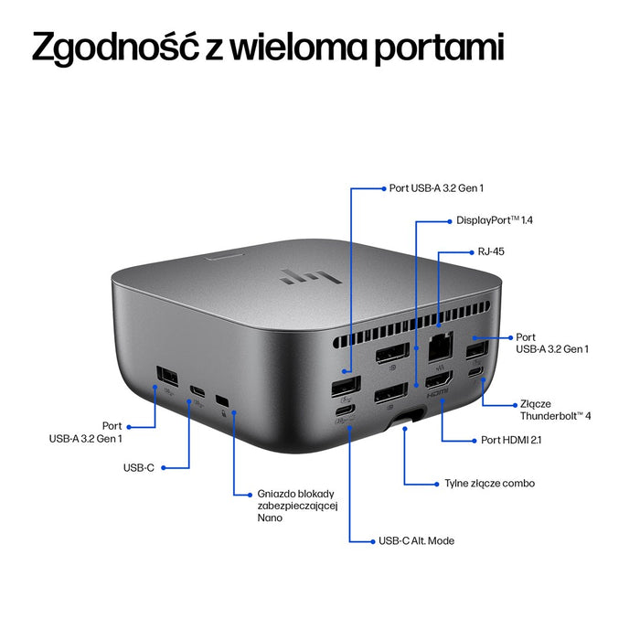 HP Thunderbolt 4 Ultra 180W G6 Dock TBT4 USB-C HDMI RJ-45 2xUSB-C 2xDP 5xUSB (EU)