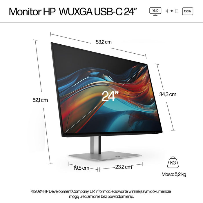 Monitor HP 724pu WUXGA 24" 100 Hz
