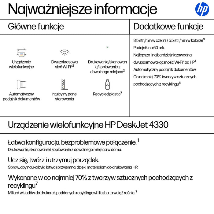 HP DeskJet 4330 All-in-One Color Printer 8.5/5.5 ppm