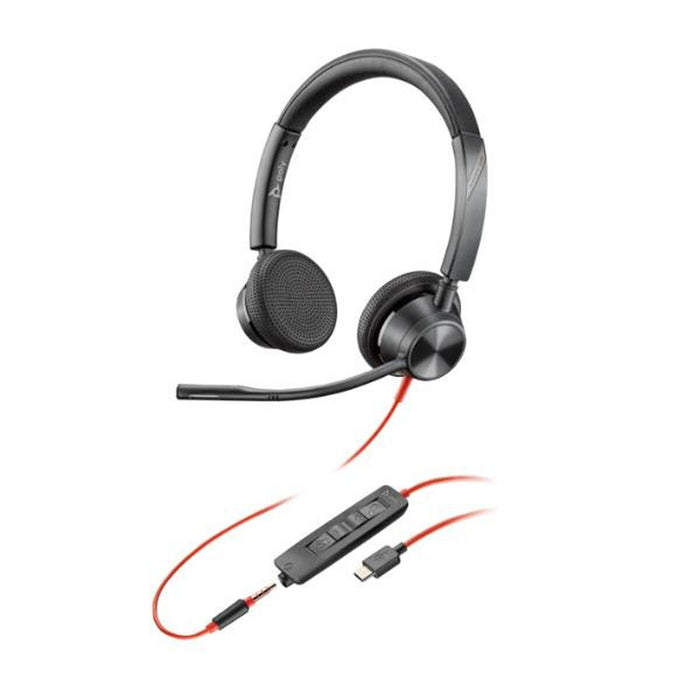 HP Poly Blackwire 3325 Stereo USB-C Headset +3.5mm Plug +USB-C/A Adapter