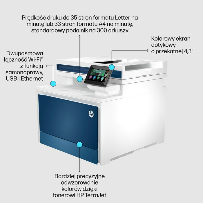 HP Color LaserJet Pro MFP 4302fdw MFP colour laser A4 33ppmcopy 33ppmprint 300 sheets USB LAN Wi-Fi Bluetooth