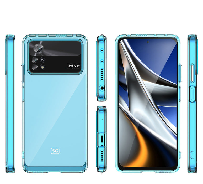 Outer Space Case for Xiaomi Poco X4 Pro 5G cover with a flexible frame blue