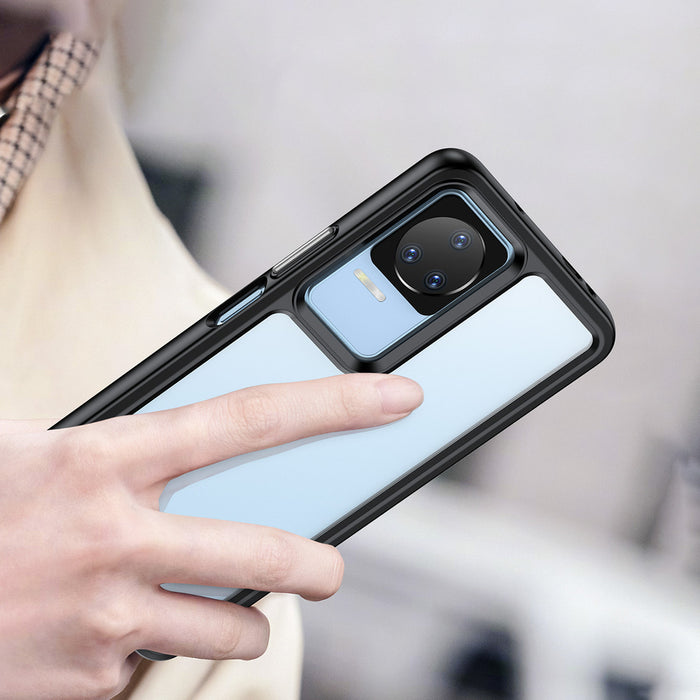 Outer Space Case for Xiaomi Poco F4 5G cover with a flexible frame blue