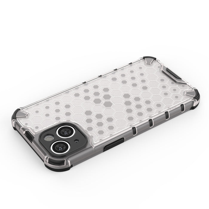 Honeycomb case for iPhone 14 Plus armored hybrid cover blue