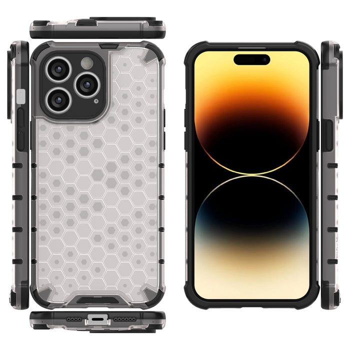 Honeycomb case for iPhone 14 Pro armored hybrid cover blue