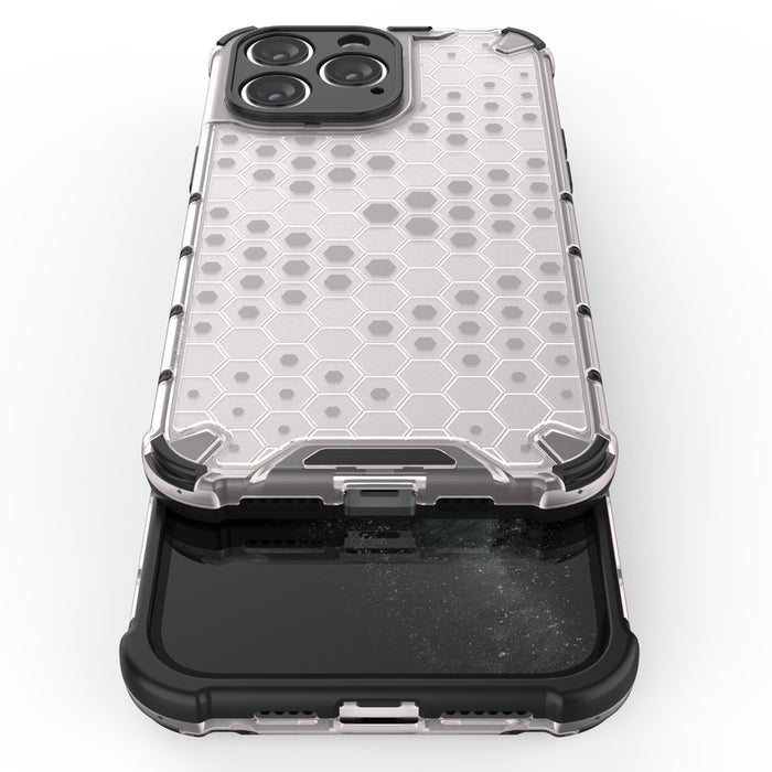 Honeycomb case for iPhone 14 Pro armored hybrid cover blue