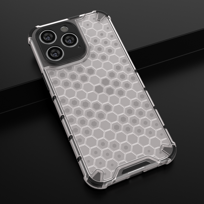 Honeycomb case for iPhone 14 Pro armored hybrid cover blue