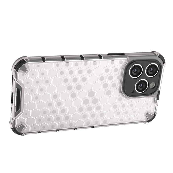 Honeycomb case for iPhone 14 Pro armored hybrid cover transparent