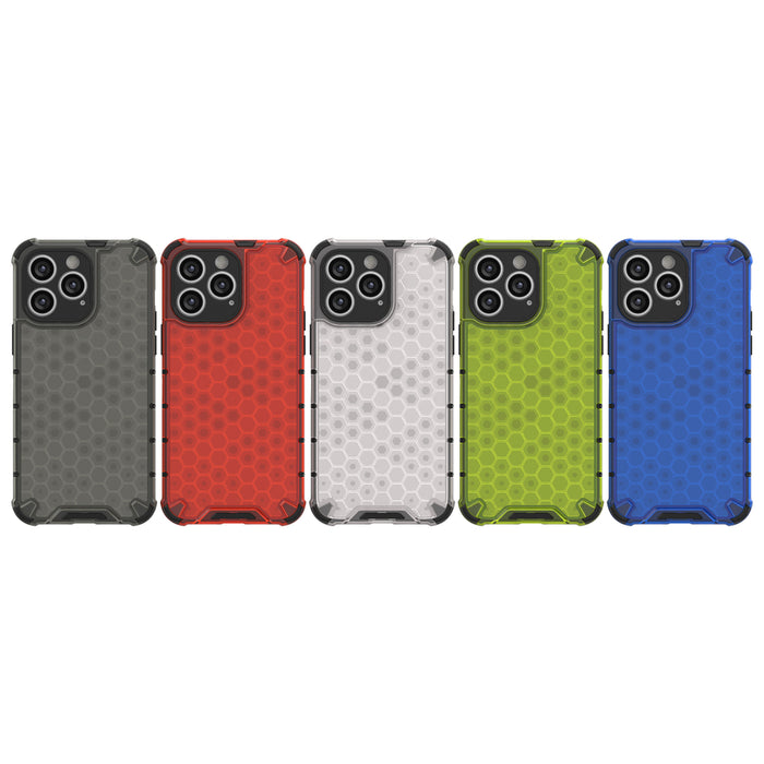 Honeycomb case for iPhone 14 Pro Max armored hybrid cover transparent