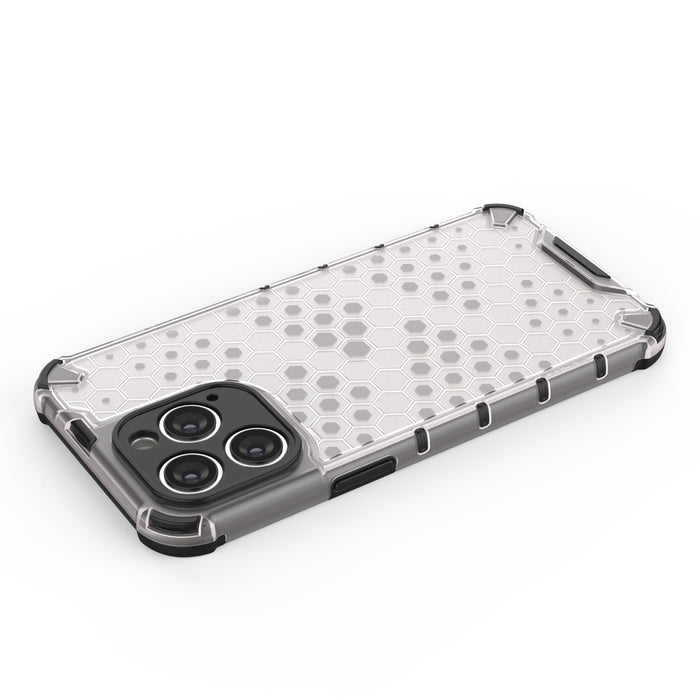 Honeycomb case for iPhone 14 Pro Max armored hybrid cover transparent