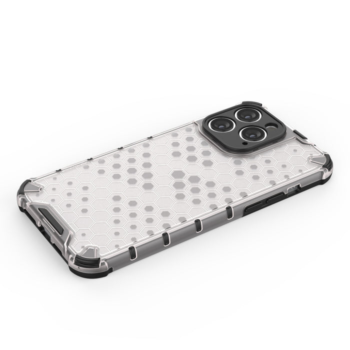 Honeycomb case for iPhone 14 Pro Max armored hybrid cover transparent