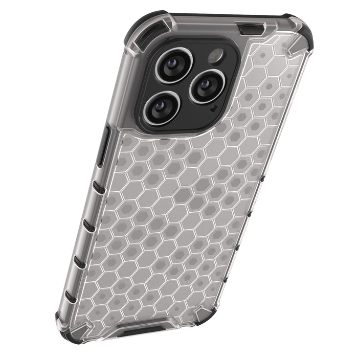 Honeycomb case for iPhone 14 Pro Max armored hybrid cover transparent