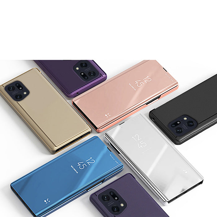 Clear View Case cover for Oppo Find X5 Pro cover with a flap black
