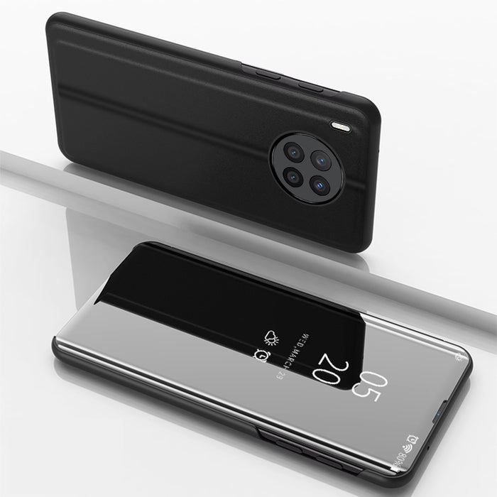 Clear View Case cover for Huawei nova 8i cover with a flap black