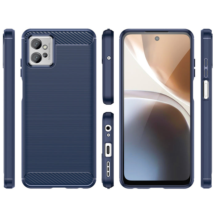 Carbon Case for Xiaomi Poco F4 5G flexible silicone carbon cover blue