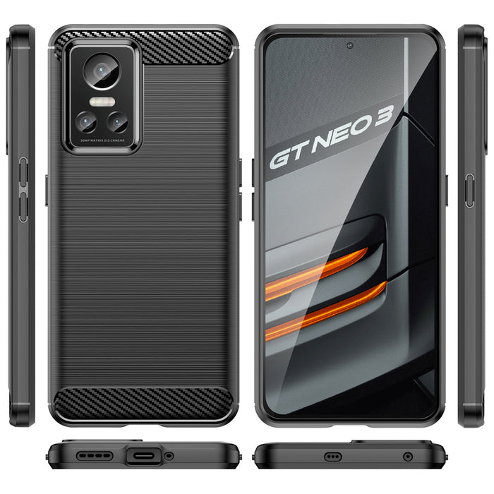 Carbon Case case for Realme GT Neo 3 flexible silicone carbon cover black