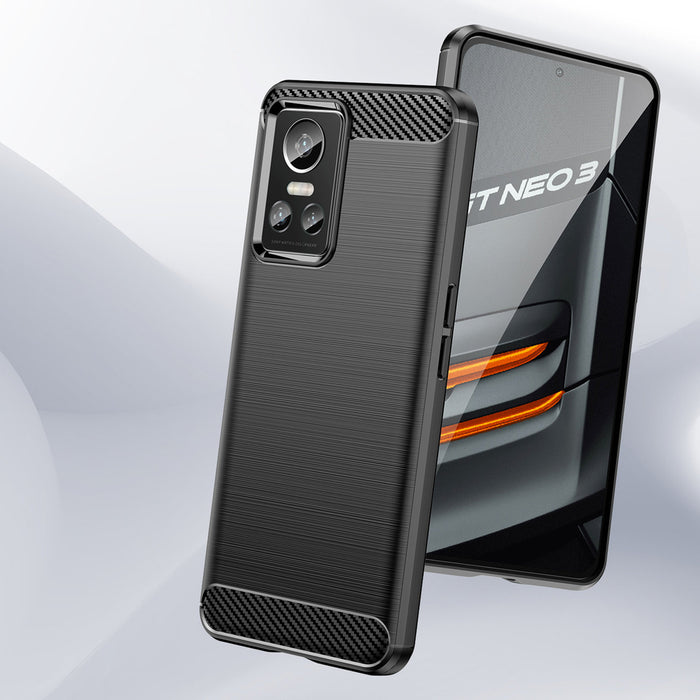 Carbon Case case for Realme GT Neo 3 flexible silicone carbon cover black