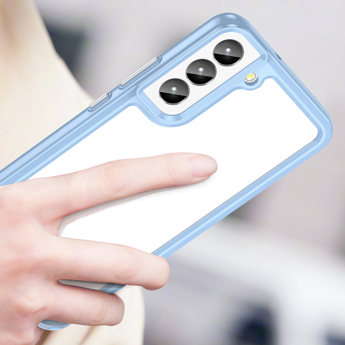 Outer Space Case for Samsung Galaxy S23+ cover with a flexible frame blue