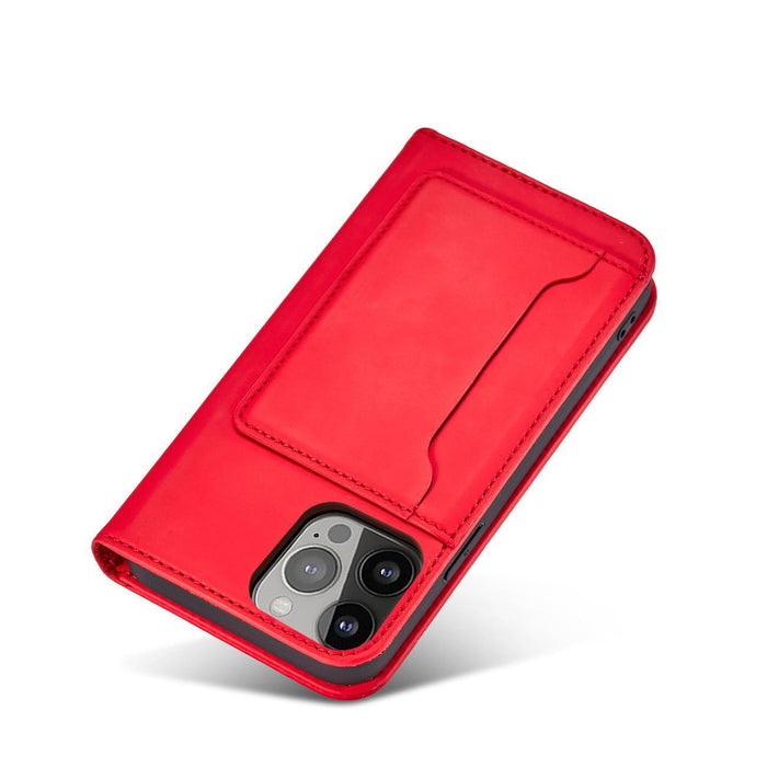 Magnet Card Case case for Samsung Galaxy S23+ flip cover wallet stand red