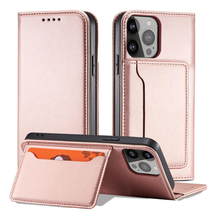Magnet Card Case for Samsung Galaxy S23 Ultra Cover with Flip Wallet Stand Pink